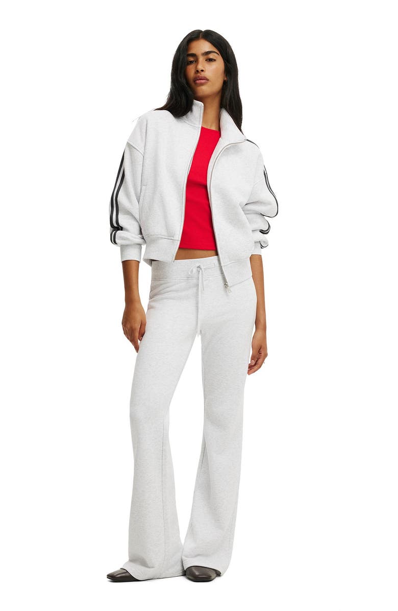 Cotton On Women's Funnel Neck Fleece Zip Through, Alternate, color, Light Grey Marle Taping
