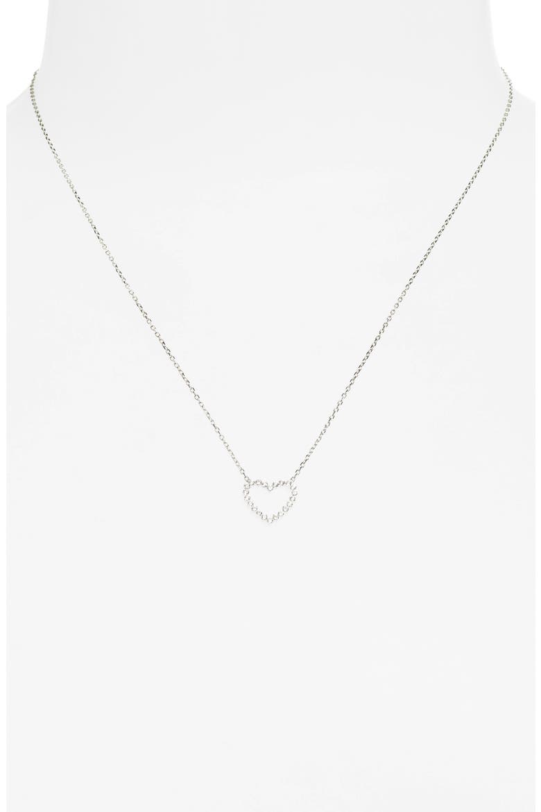 Rita Diamond Open Heart Pendant Necklace (Nordstrom Exclusive), Alternate, color, 18K WHITE GOLD