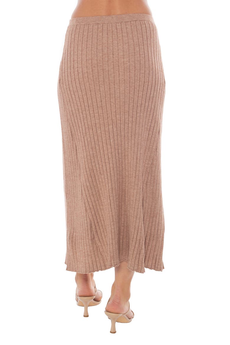 Pleated Sweater Skirt, Alternate, color, CAMEL