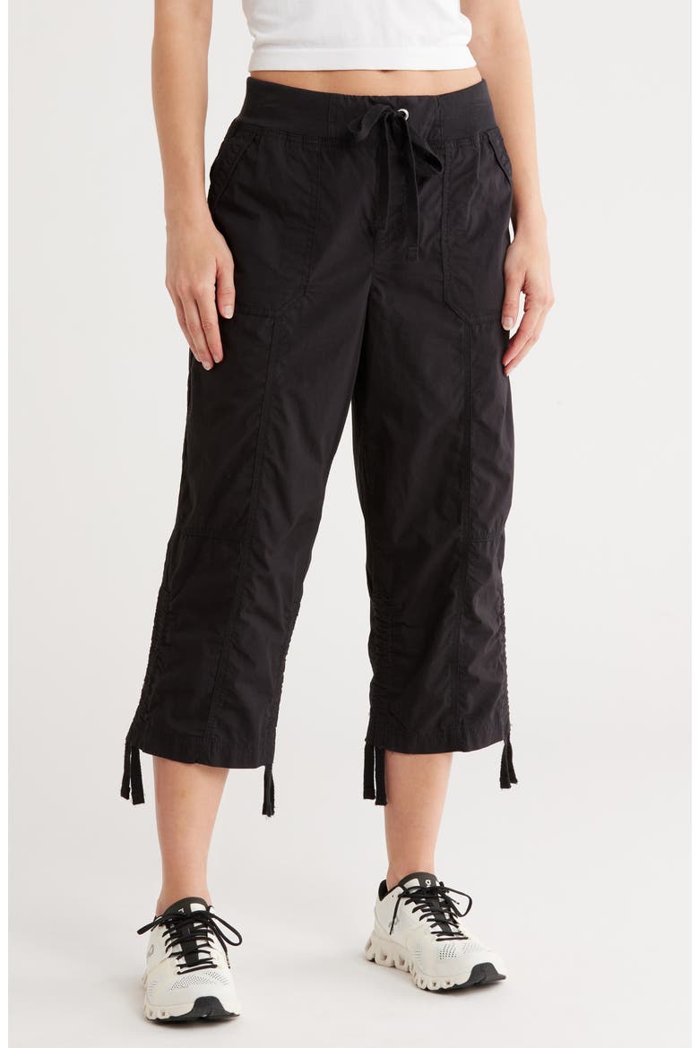 Peached Poplin Convertible Utility Pants, Main, color, BLACK