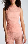 Kenneth Cole Stretch Lace Overlay Sleeveless Top