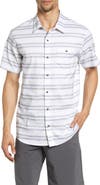 TravisMathew Aiden Stripe Short Sleeve Button-Up Shirt