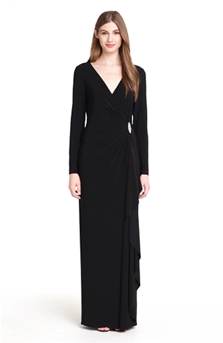 Lauren Ralph Lauren Embellished Jersey Gown, Alternate, color,