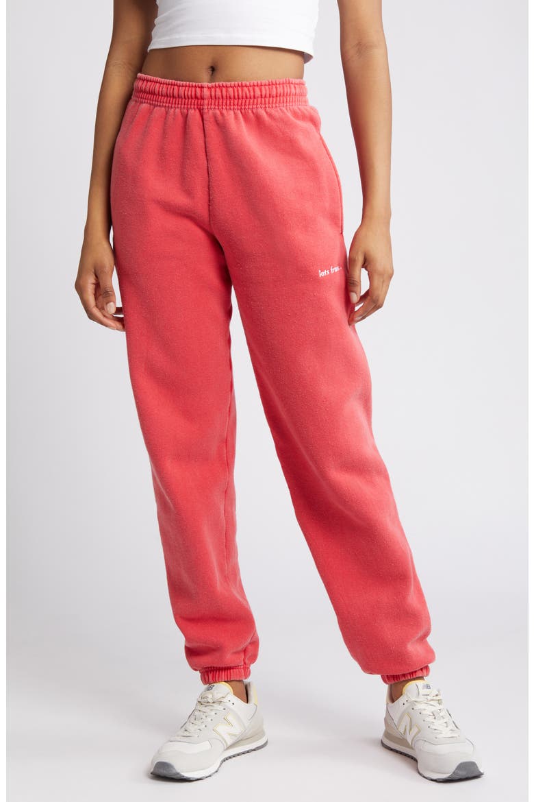 If Cotton Blend Joggers, Main, color, WASHED RED