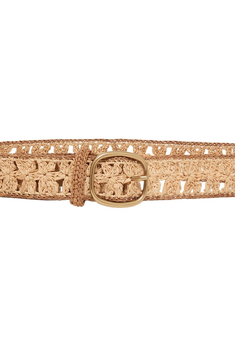 GERARD DAREL Paloma Floral Raffia Belt, Alternate, color, Natural