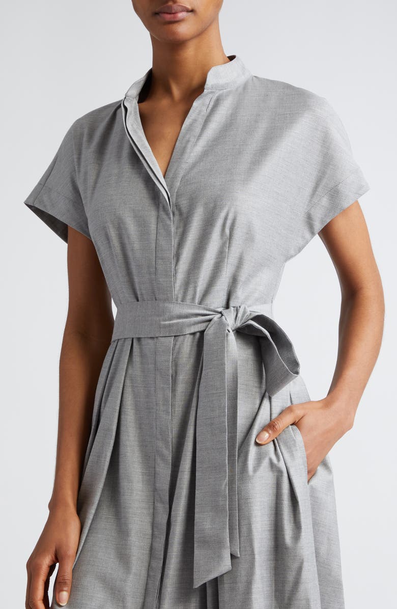 Eleventy Belted Virgin Wool Blend Shirtdress, Alternate, color, 