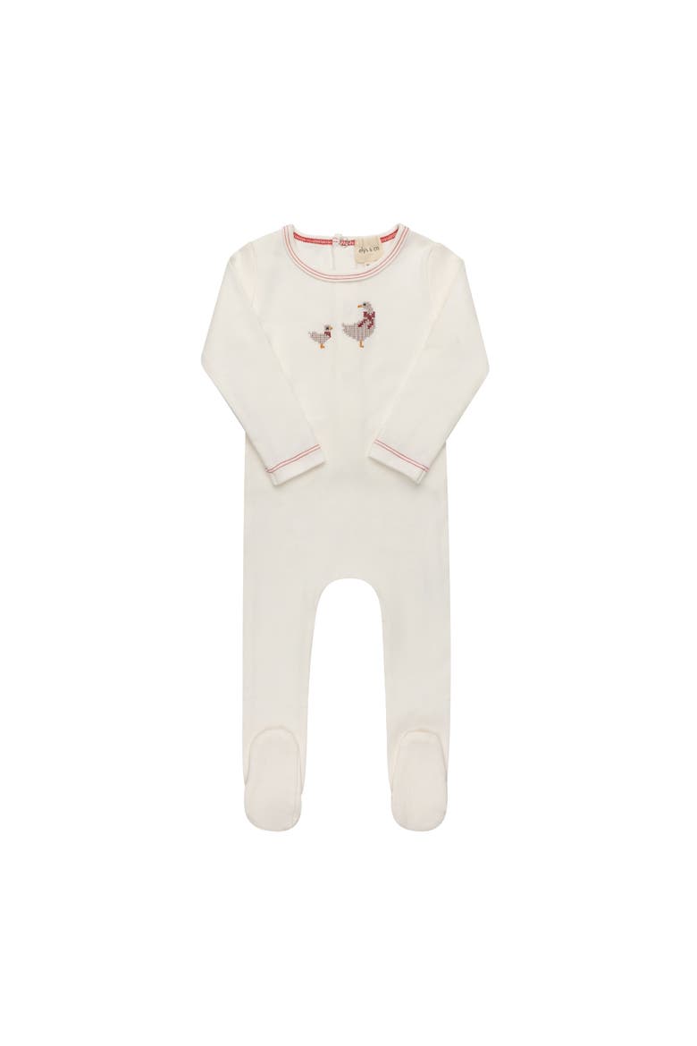 Cross Stitch Duckling Collection - Layette Set, Alternate, color, Ivory/Pink