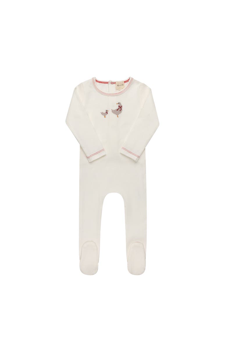 Ely's & Co. Cross Stitch Duckling Collection - Layette Set, Alternate, color, Ivory/Pink