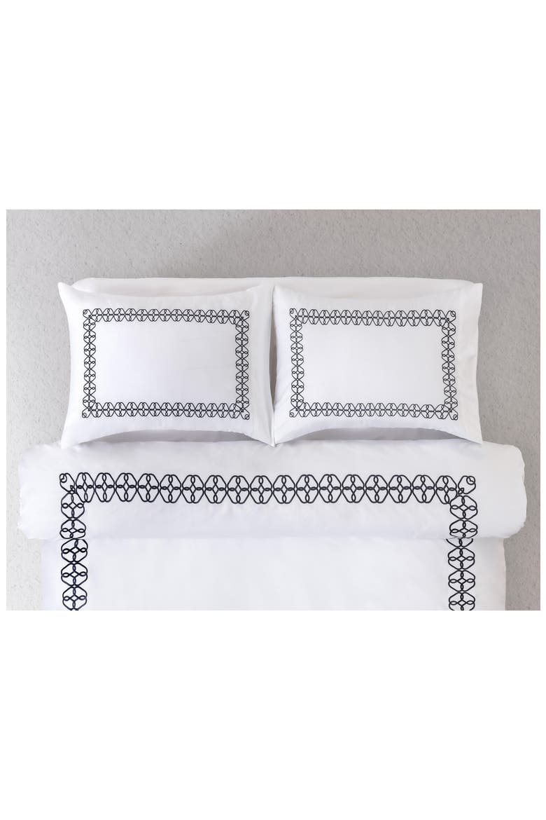Engaged Embroidered Turkish Cotton Sham Set, Alternate, color, NAVY