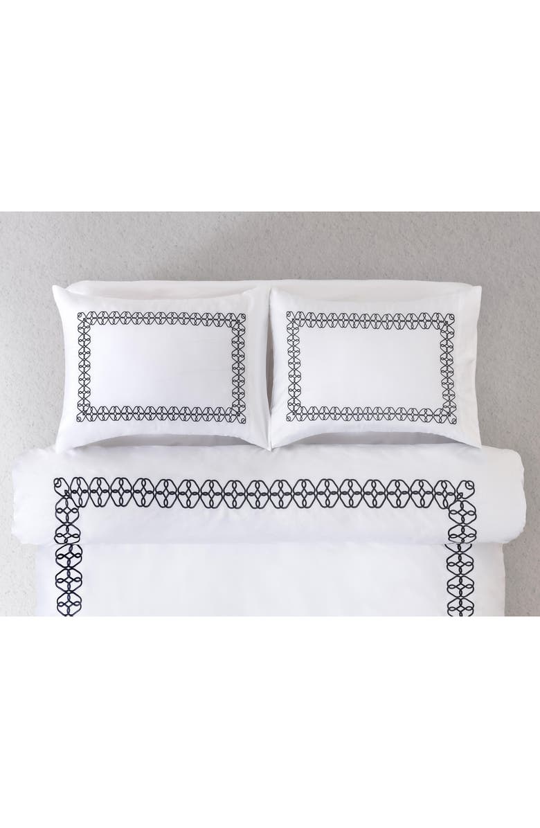 Brooks Brothers Engaged Embroidered Turkish Cotton Sham Set, Alternate, color, Navy