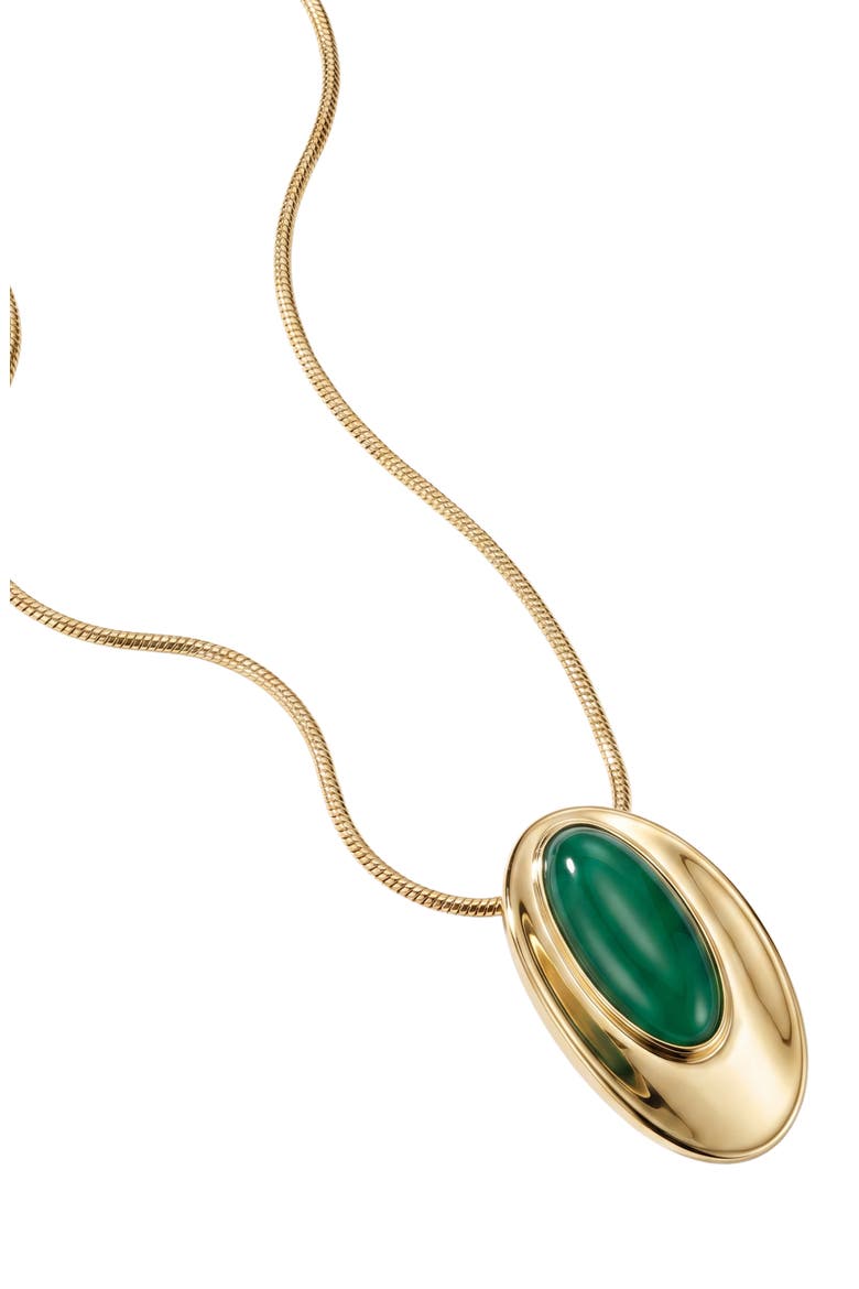 Oval Statement Pendant Necklace, Alternate, color, GOLD