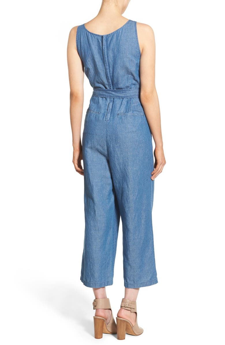 Madewell 'Muralist' Crop Chambray Jumpsuit, Alternate, color, 