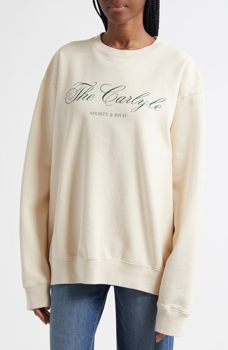 Sporty & Rich x The Carlyle Hotel Graphic Sweatshirt, Alternate, color, 