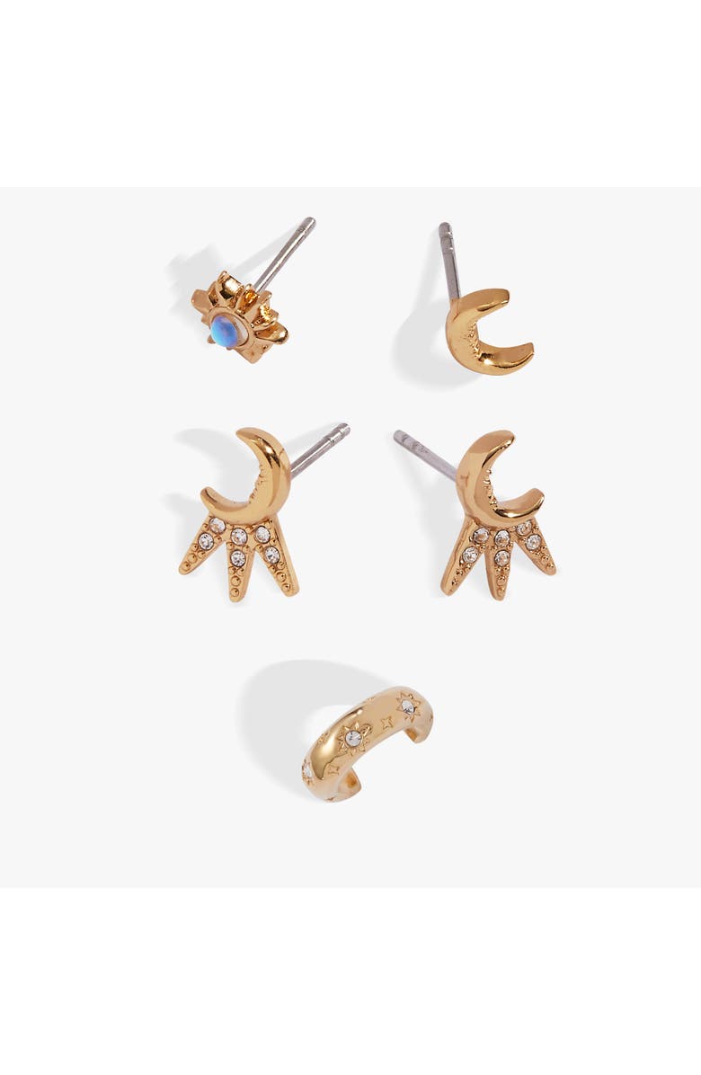 Alex and Ani Sun & Moon Earring Set, Alternate, color, Gold