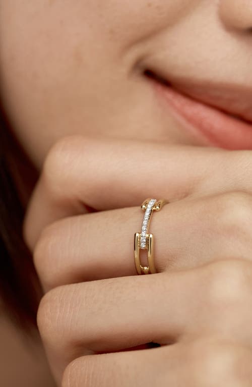 Monica Vinader Signature Link Lab Grown Diamond Ring In Gold