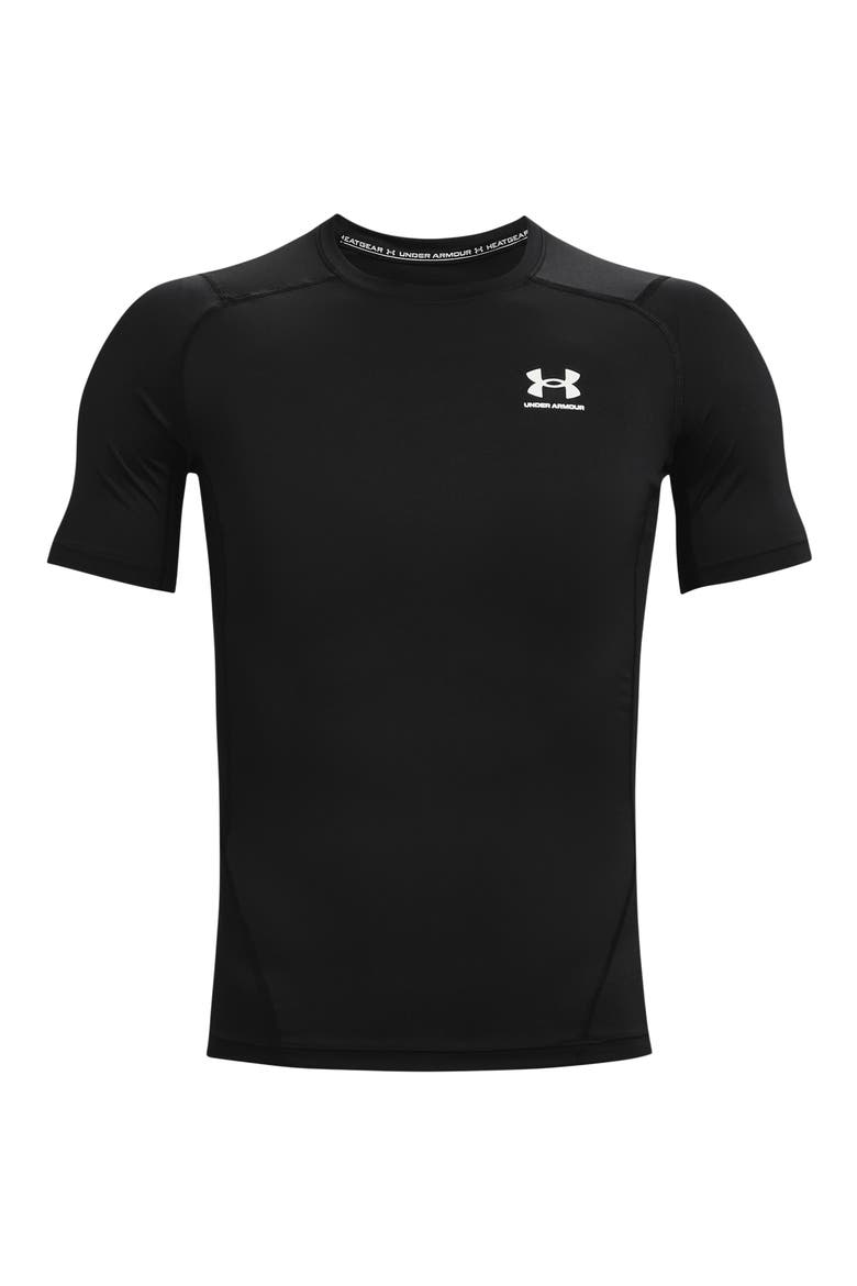 HeatGear® Armour Compression Performance T-Shirt, Alternate, color, BLACK