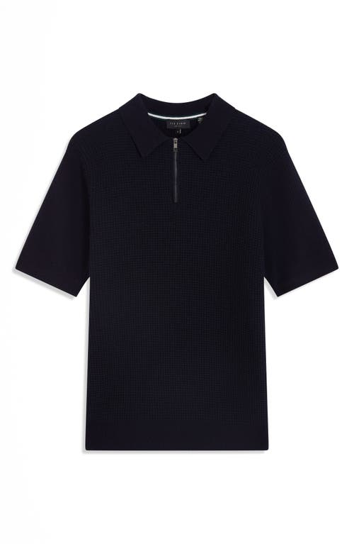 Ted Baker Jaylon Quarter Zip Sweater In Black