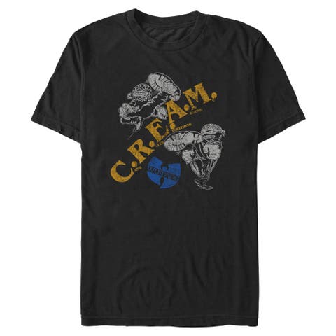 Men's Wu-Tang Clan Cream Kicks Distressed Logo  Graphic T-Shirt