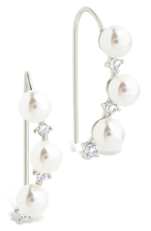 Siena Cubic Zirconia & Cultured Pearl Threader Earring