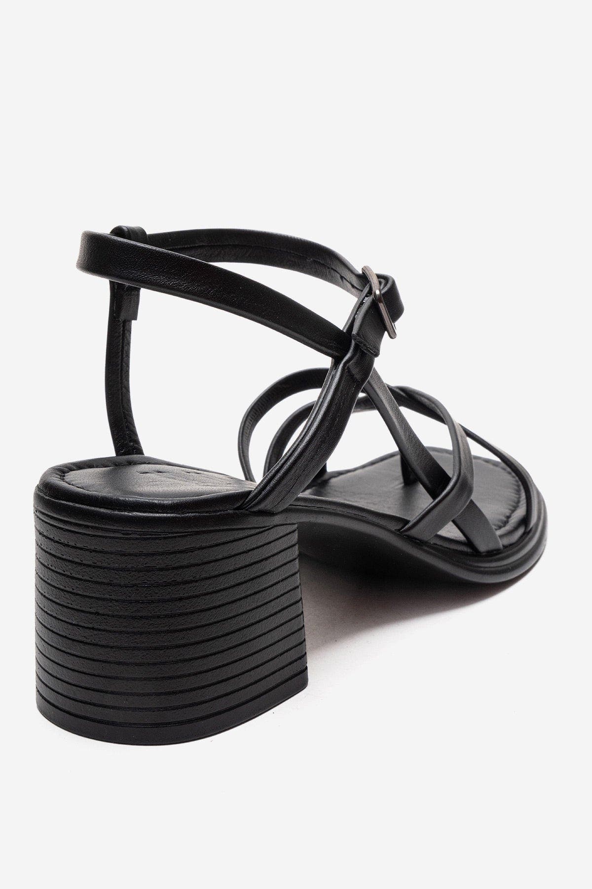 Forever & Always Shoes Lavish Leather Block Heel Sandal, Alternate, color, Black