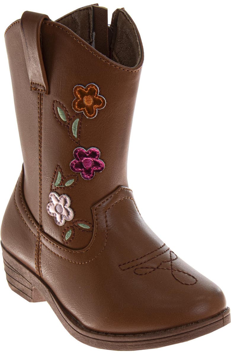 Laura Ashley Embroidered Western Boots Girls' Fashionable Comfort Fit Stylish, Main, color,