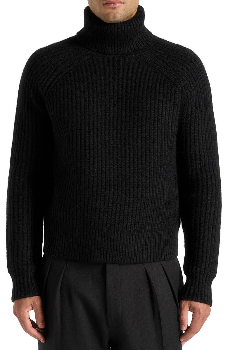 Manière De Voir Rudy Roll Neck Chunky Knit Jumper, Alternate, color, Black