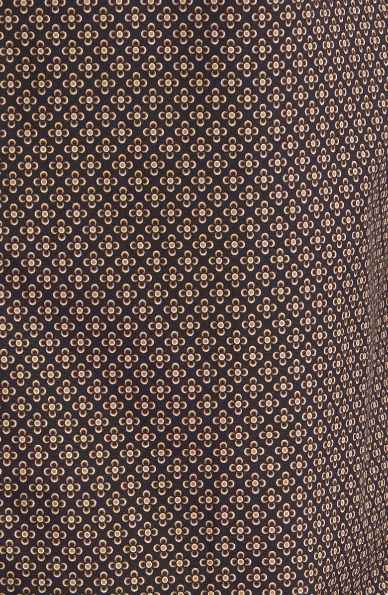 Stone Rose Clover Geometric Print Stretch Cotton Button-Up Shirt, Alternate, color, Brown