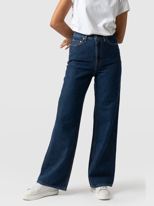 Saint And Sofia Saint + Sofia Wide Leg Jeans In Blue