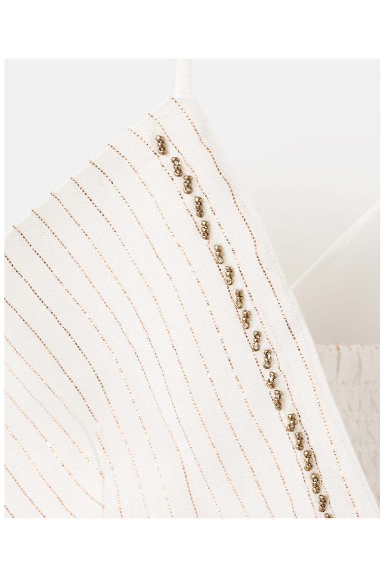 Embroidered Bead Detail Stripe Top, Alternate, color, OFF WHITE
