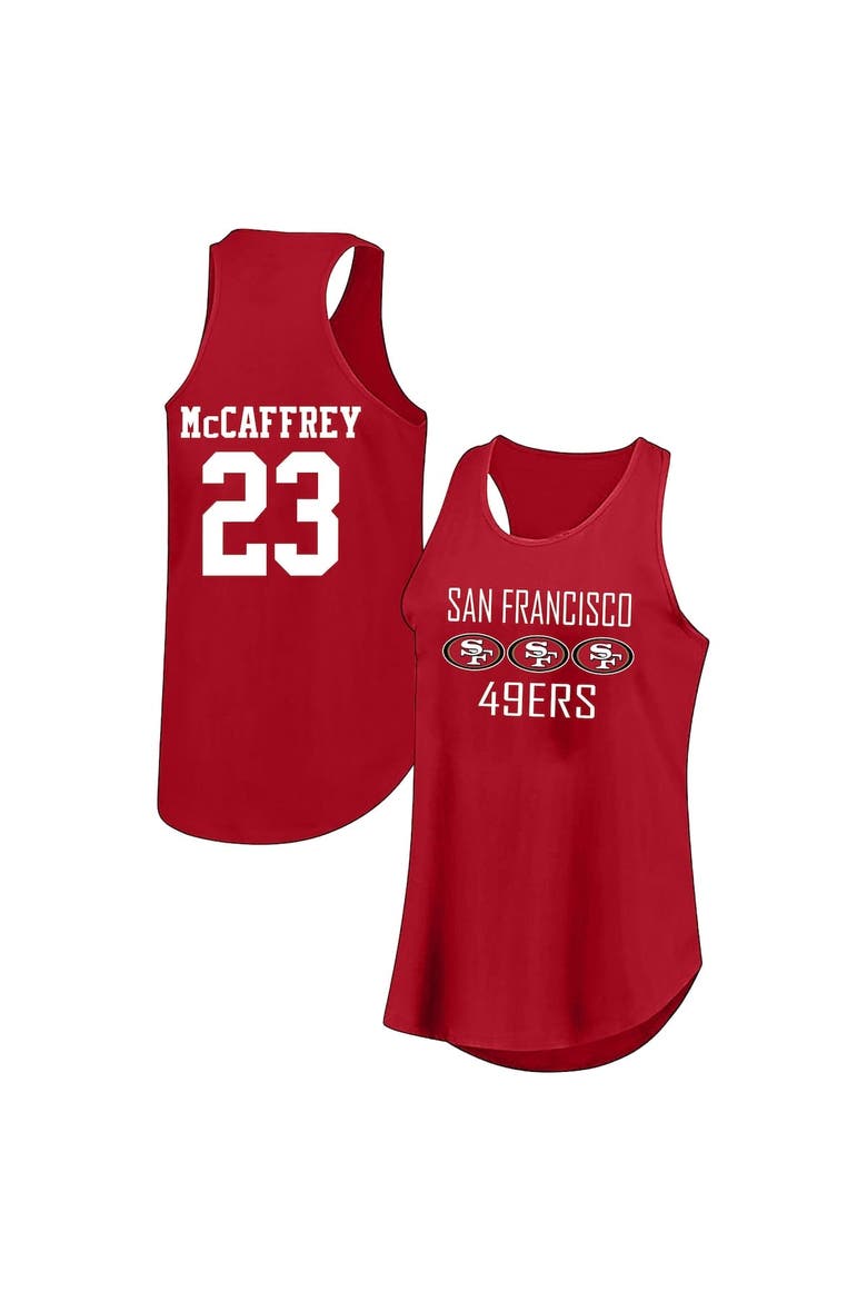 Women's Fanatics Christian McCaffrey Scarlet San Francisco 49ers Plus Size Name & Number Tank Top, Alternate, color, Scarlet