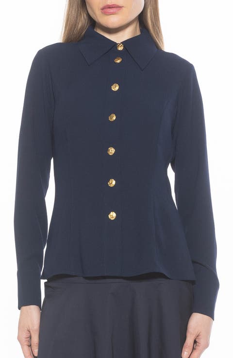 トップス MELT THE LADY collared tops pocket-button-down-black-