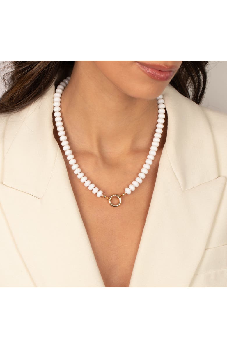 BY ADINA EDEN White Beaded Clicker Necklace, Alternate, color, White