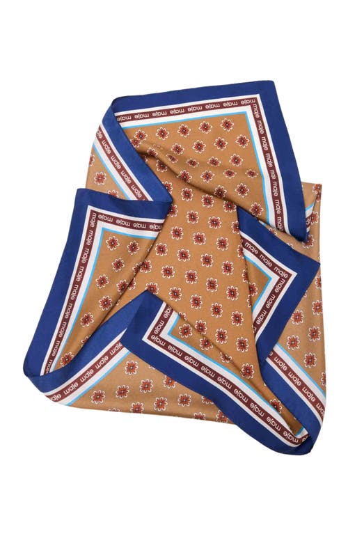 Maje Floral-pattern Silk Scarf In Brown