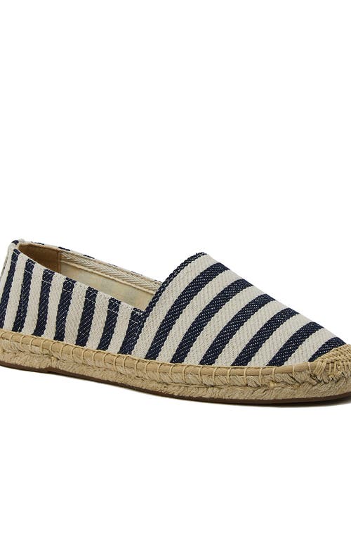 Lands' End Classic Espadrille Flats In Deep Sea Navy Stripe