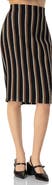 IVONNE Striped Knee Lenght Skirt