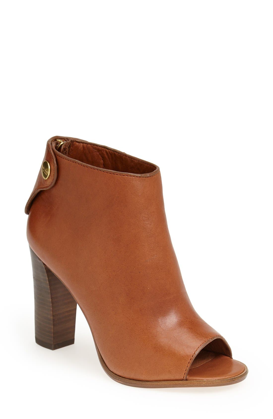 'Labelle' Leather Bootie, Main, color, CINNAMON