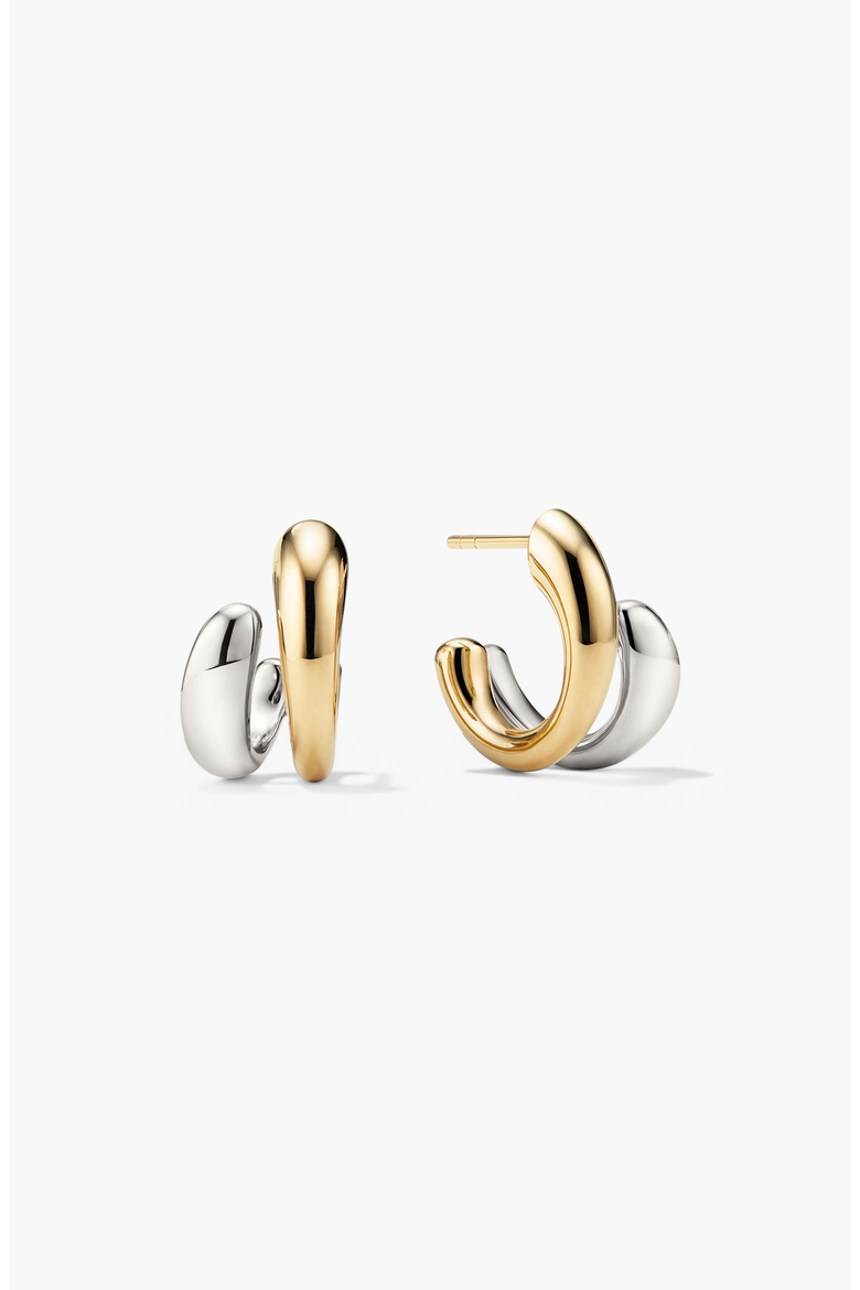 Jojo Double Hoop Earrings, Main, color, Gold Vermeil / Sterling Silver