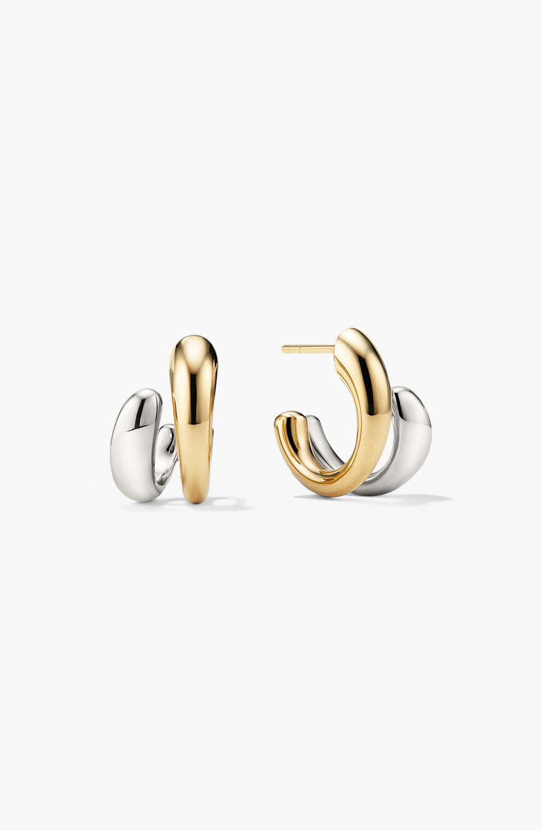 MEJURI Jojo Double Hoop Earrings, Main, color, Gold Vermeil / Sterling Silver