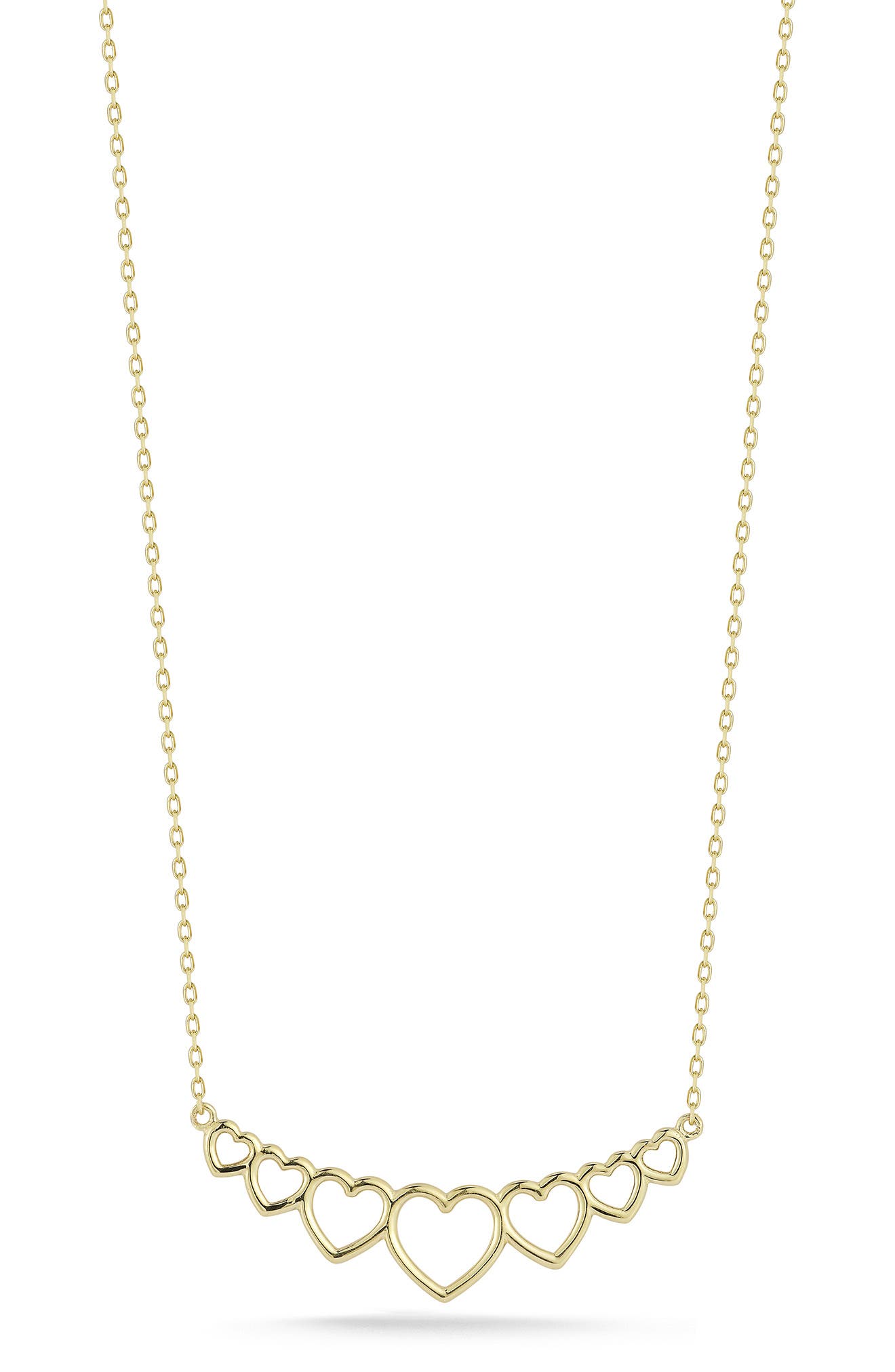 Ember Fine Jewelry 14K Gold Open Heart Curved Bar Pendant Necklace