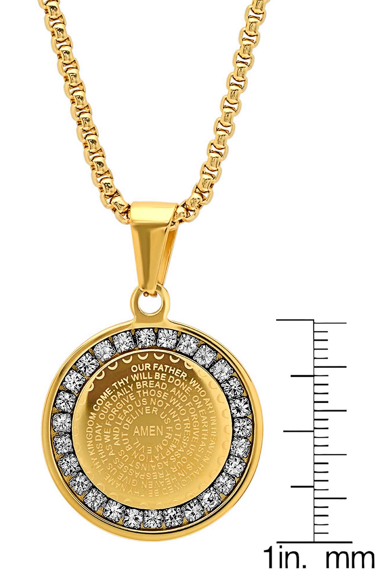 HMY JEWELRY 18k Gold Plated Lord's Prayer Pendant Necklace (Women ...