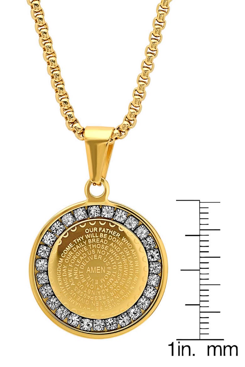 18k Gold Plated Lord's Prayer Pendant Necklace, Alternate, color, YELLOW GOLD