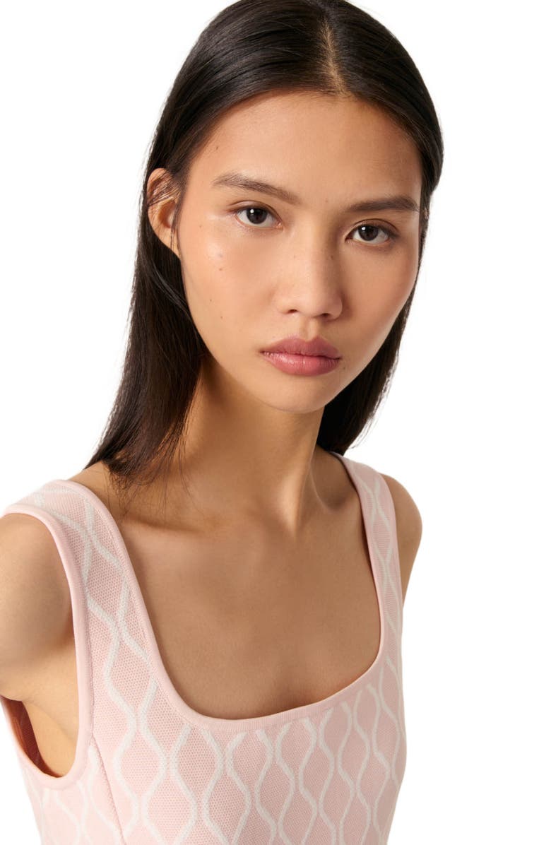 maje Mini jacquard knit dress, Alternate, color,