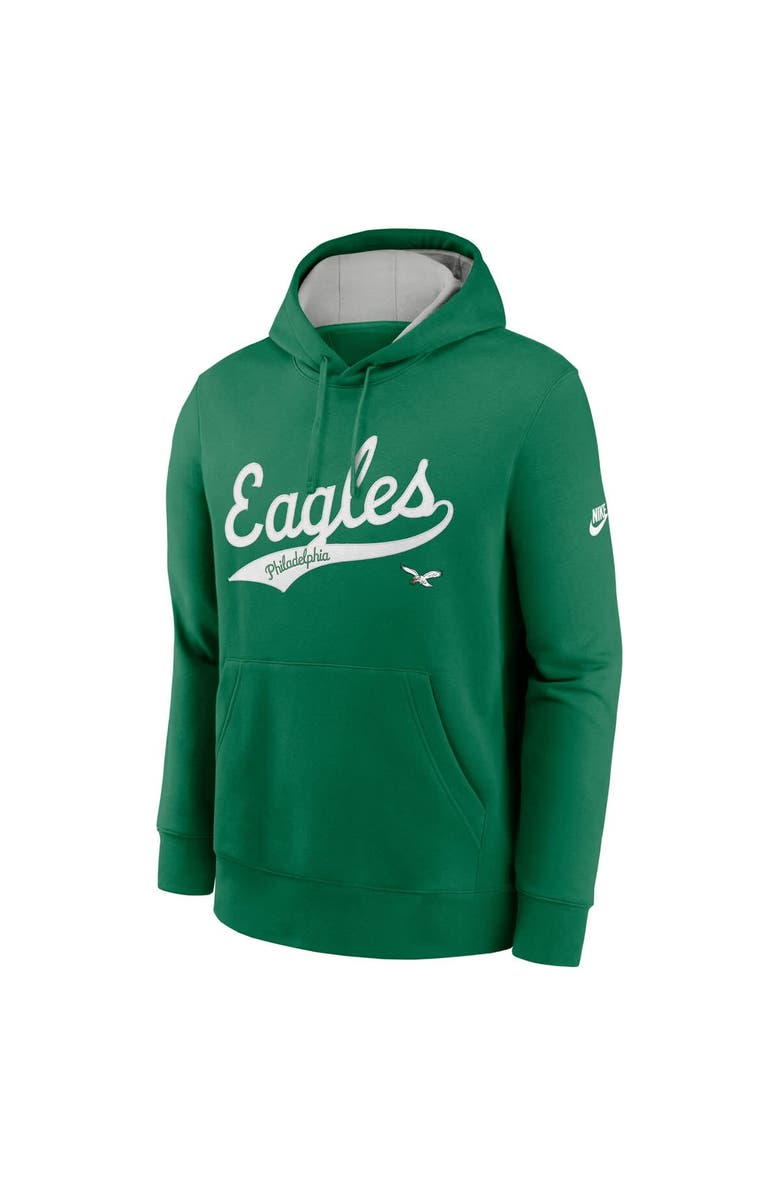 Nike Men's Nike Kelly Green Philadelphia Eagles Rewind Club Logo Pullover Hoodie, Alternate, color, 