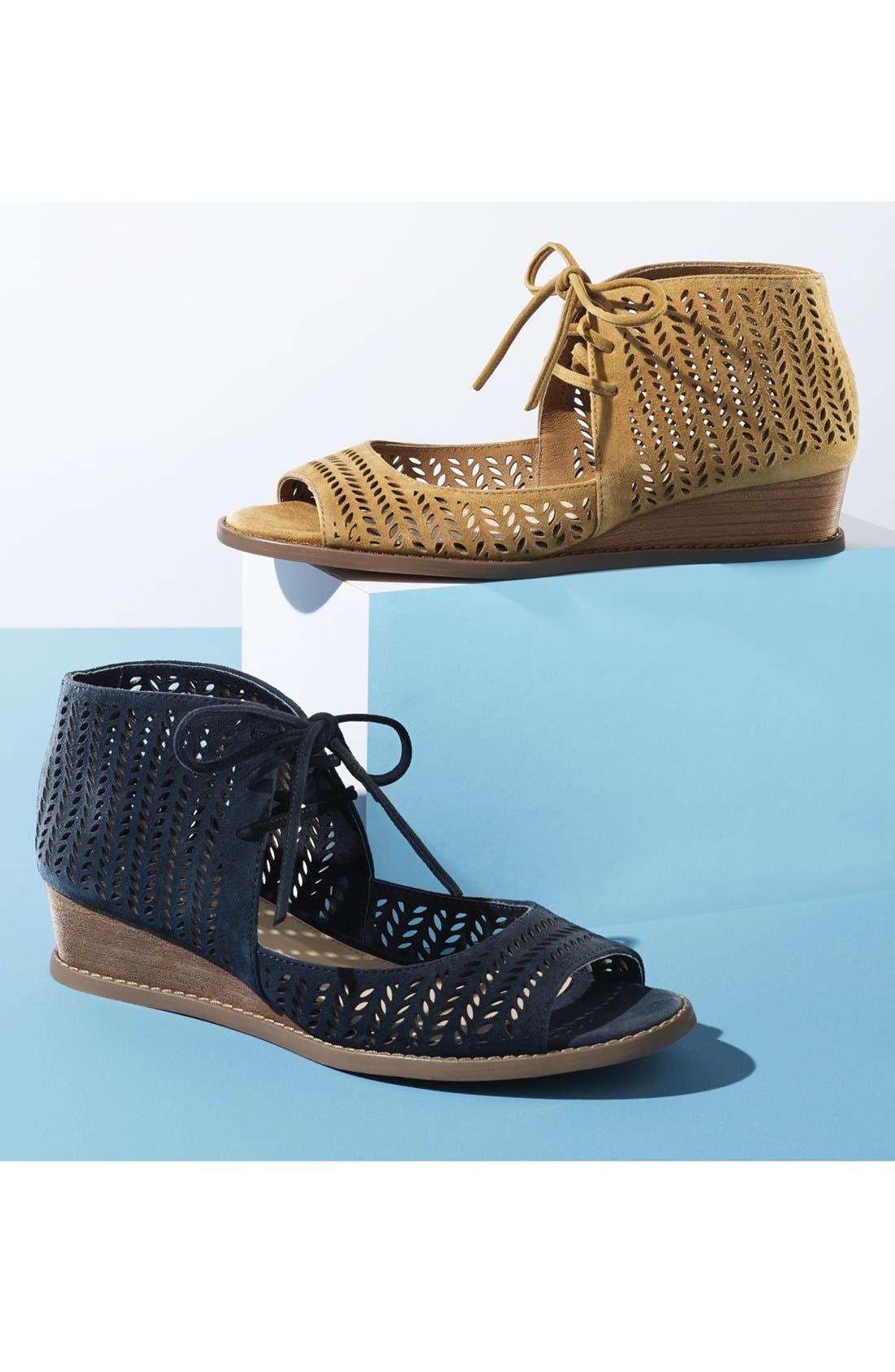 Vince Camuto 'Remme' Cutout Lace-Up Wedge Sandal, Alternate, color, 