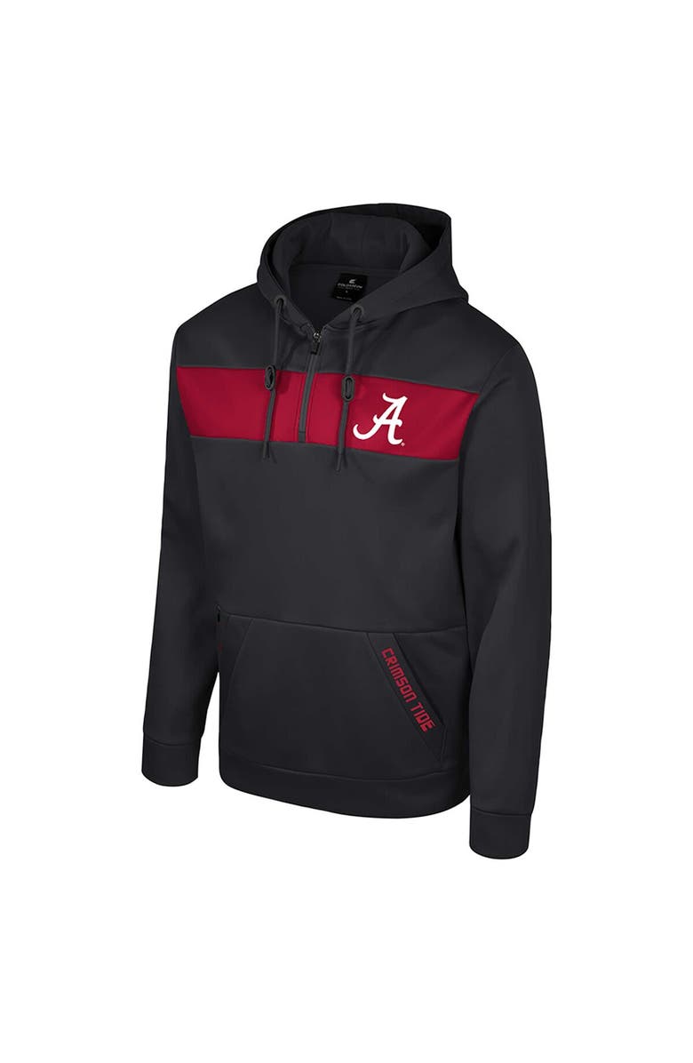 COLOSSEUM Men's Colosseum  Black Alabama Crimson Tide Quarter-Zip Hoodie, Alternate, color, Black
