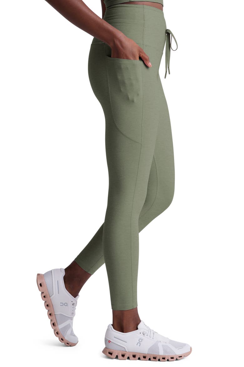 Space Dye Pocket Midi Leggings, Alternate, color, SAGE HEATHER