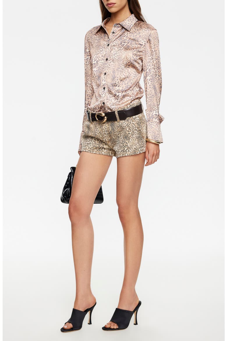 Angelic Satin Shirt, Alternate, color, LEOPARD