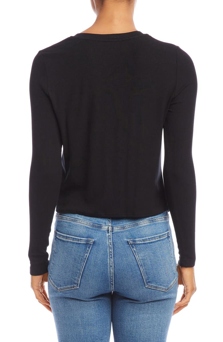 FIFTEEN TWENTY Twist Front Rib Top, Alternate, color, Black