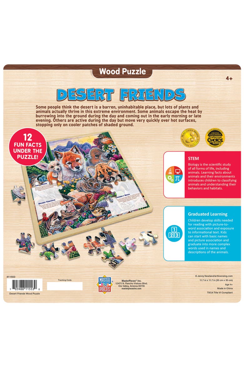 Desert Friends 48 Piece Wood Puzzle, Alternate, color, Multicolor