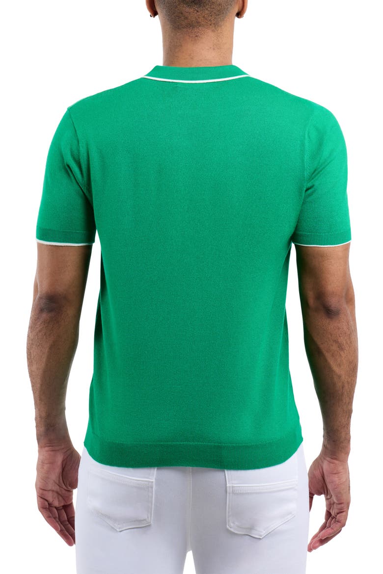 V-Neck Polo Sweater, Alternate, color, SAGE